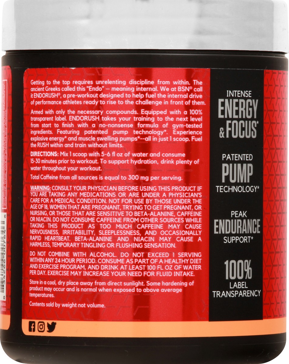 slide 7 of 12, BSN Endo Rush Island Cooler Pre-Workout 13.7 oz, 13.7 oz