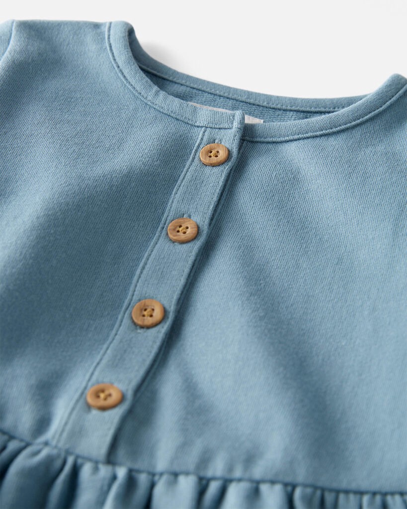 slide 3 of 4, Littleplanet Toddler Organic Cotton Pocket Dress in Cottage Blue Cottage Blue 3T, 1 ct