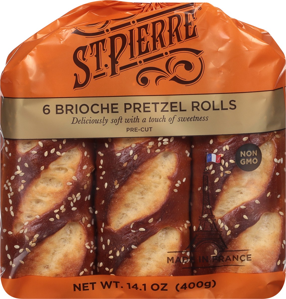 slide 3 of 14, St Pierre 6 Brioche Pretzel Rolls, 6 ct