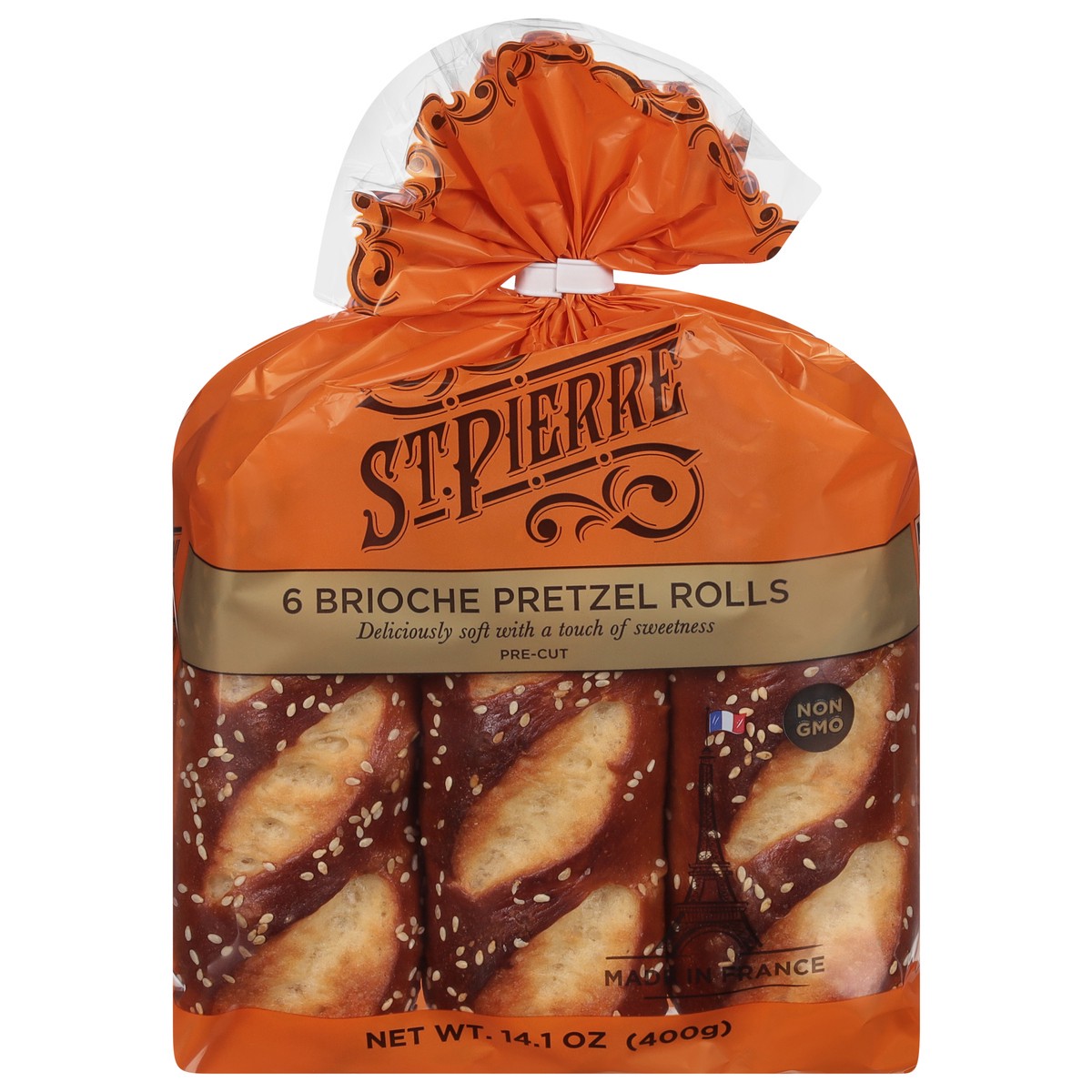 slide 8 of 14, St Pierre 6 Brioche Pretzel Rolls, 6 ct