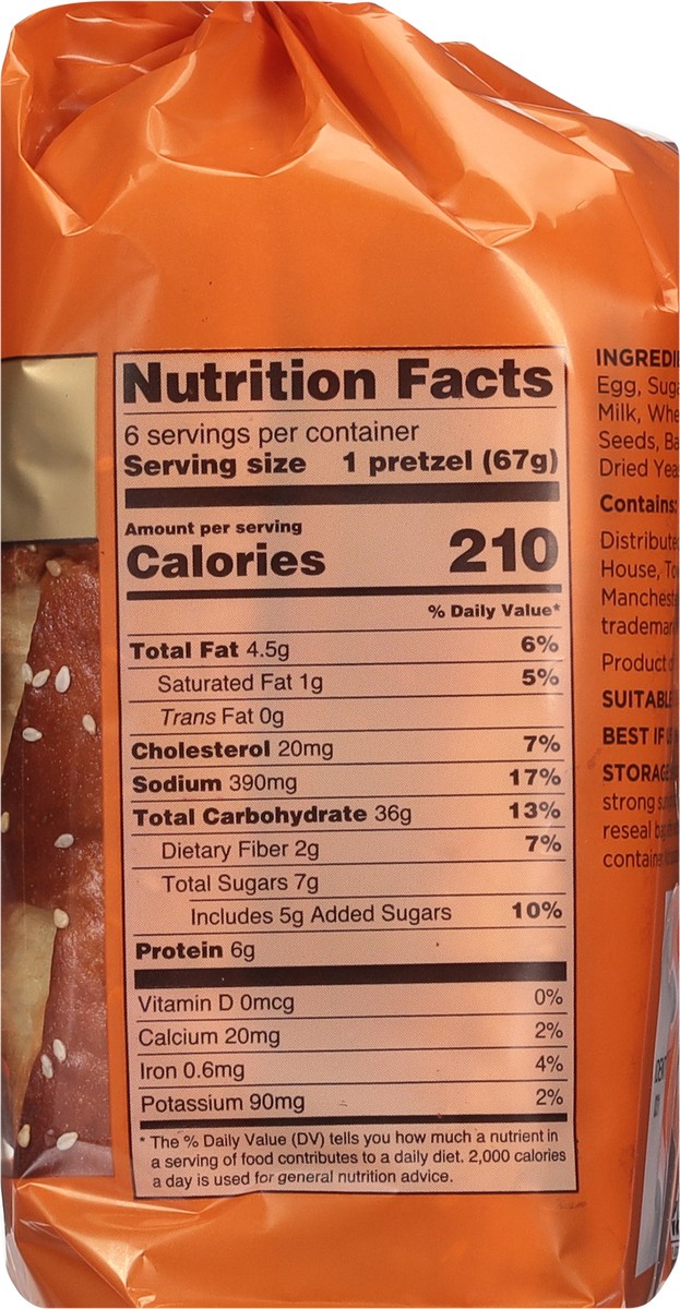 slide 9 of 14, St Pierre 6 Brioche Pretzel Rolls, 6 ct