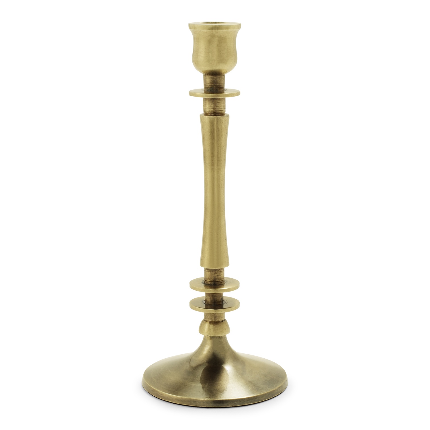 slide 1 of 1, Sur La Table Antique Brass Taper Candle Holder, 1 ct