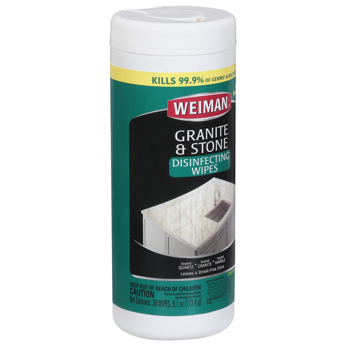 slide 2 of 9, Weiman Granite & Stone Spring Garden Scent Disinfecting Wipes 30 ea, 30 ct