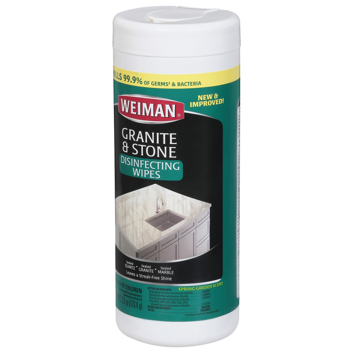 slide 3 of 9, Weiman Granite & Stone Spring Garden Scent Disinfecting Wipes 30 ea, 30 ct