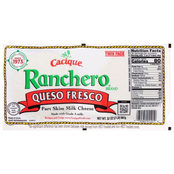 slide 1 of 1, Cacique Ranchero Queso Fresco Twin Pack 32 oz, 32 oz