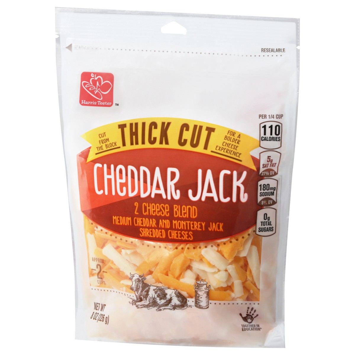 slide 7 of 9, Harris Teeter Thick Shred Cheddar Jack, 1 ct