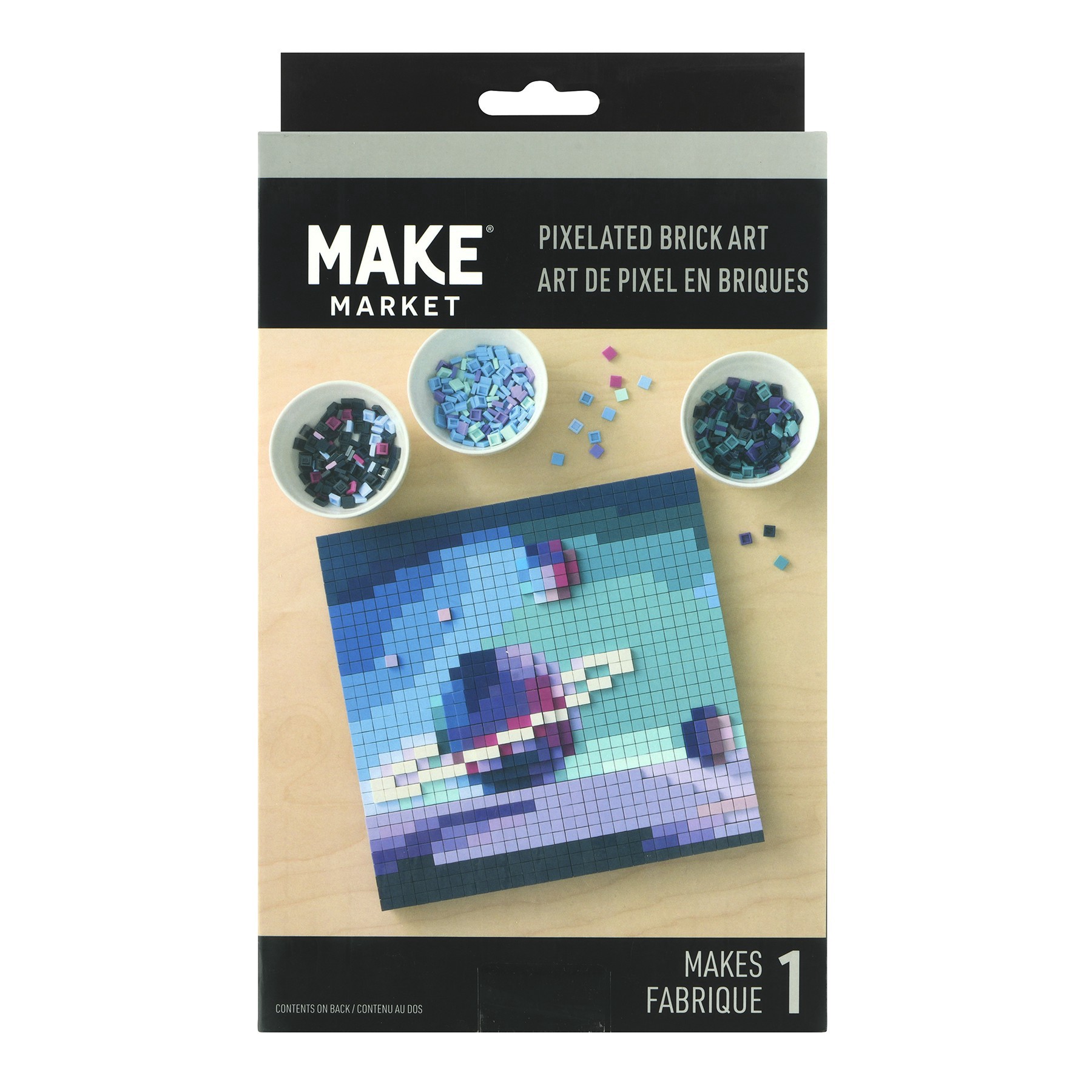 slide 2 of 6, 10" X 10" Celestial Body Pixelated Brick Art Kit By Make Market, 10 in x 10 in