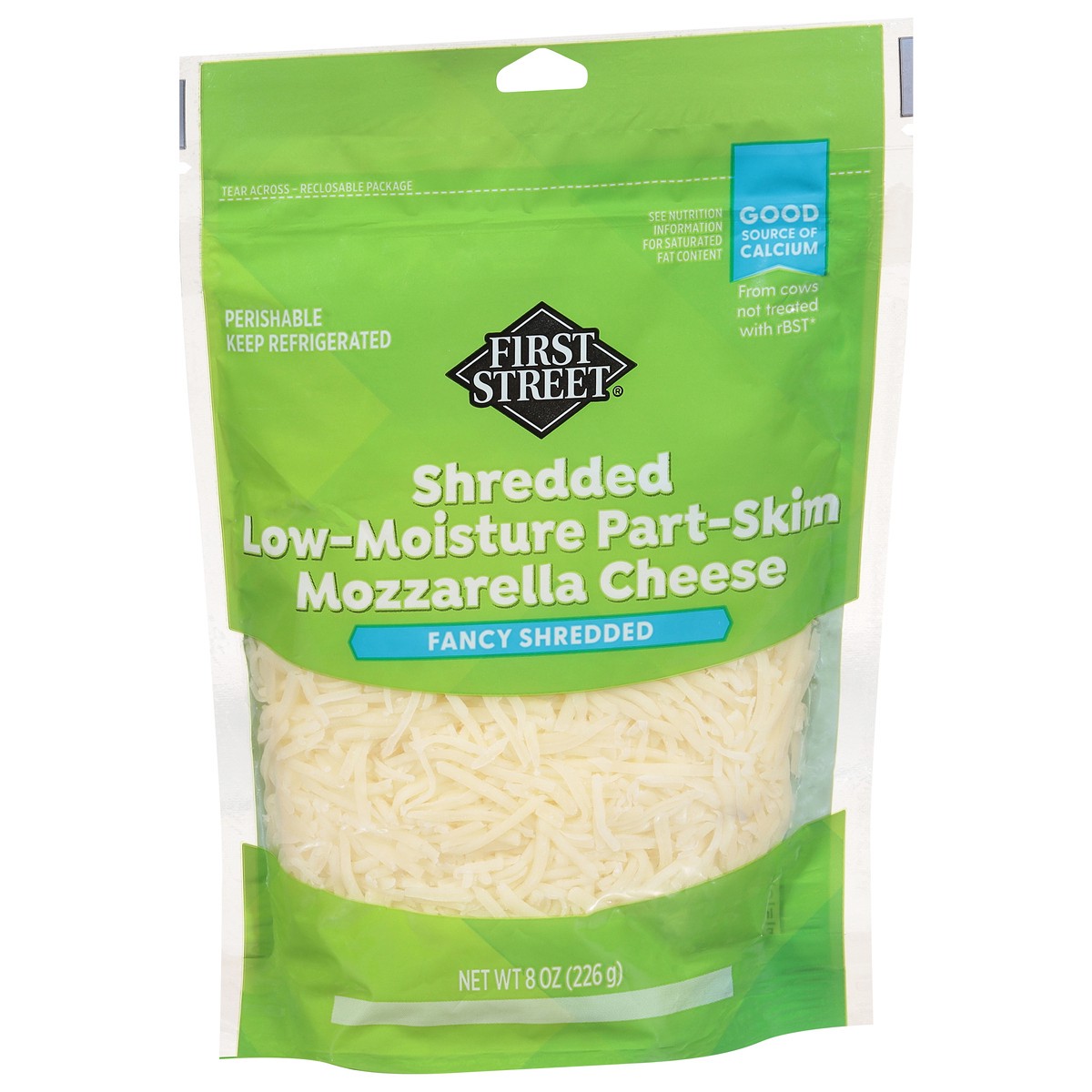 slide 4 of 4, First Street Shredded Part Skim Mozzarella Cheese, 8 oz