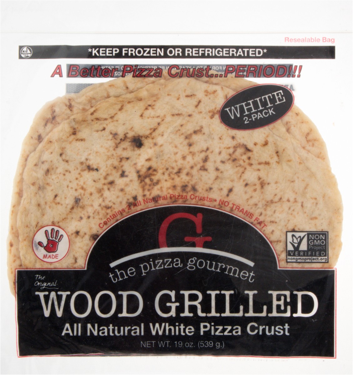 slide 3 of 9, The Pizza Gourmet White Wood Grilled Pizza Crust 2 ea, 2 ct