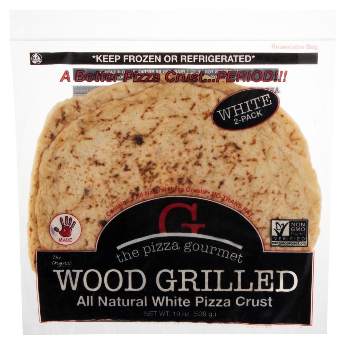 slide 1 of 9, The Pizza Gourmet White Wood Grilled Pizza Crust 2 ea, 2 ct