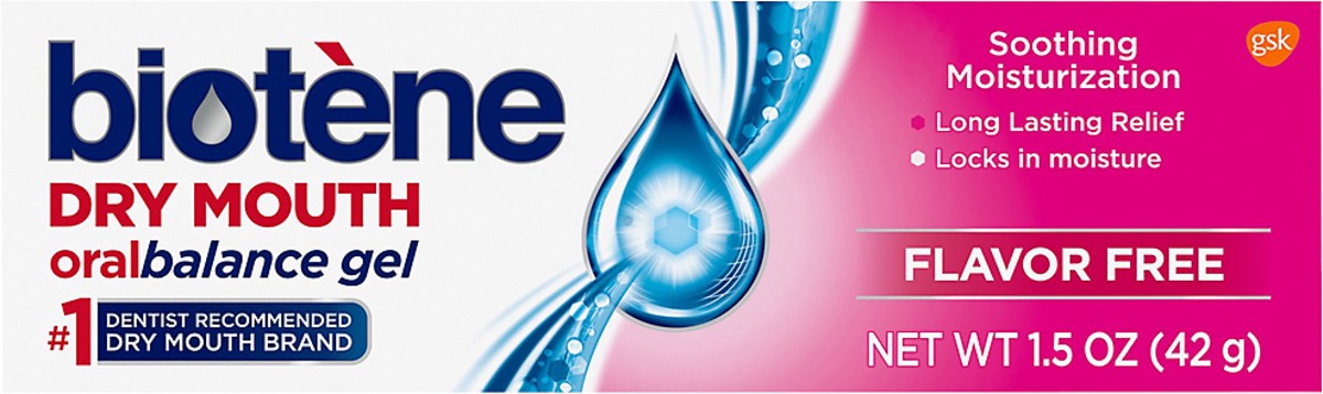 slide 6 of 9, Biotène OralBalance Moisturizing Gel Flavor-Free, Alcohol-Free, for Dry Mouth, 1.5 ounce, 1.5 oz