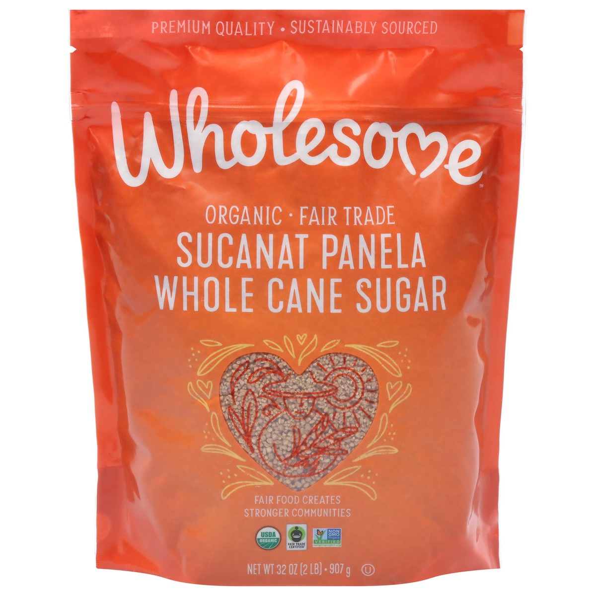 slide 1 of 9, Wholesome Sucanat Panela Whole Cane Organic Sugar 32 oz, 32 oz