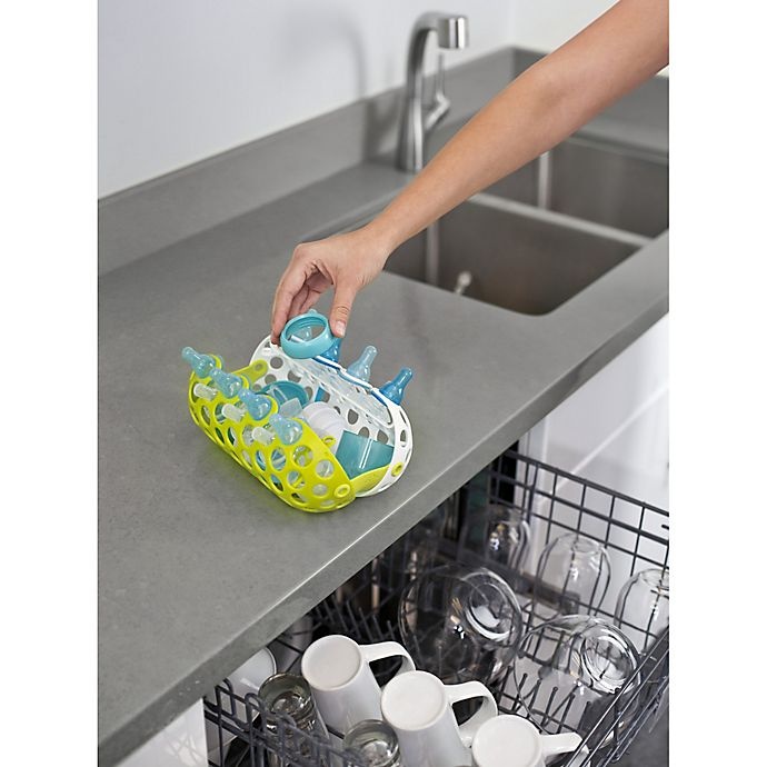 slide 5 of 5, Boon CLUTCH Dishwasher Basket - White/Green, 1 ct