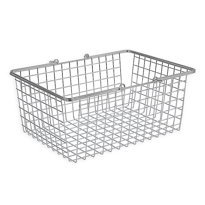 slide 1 of 3, Spectrum Large Wire Basket - Chrome, 1 ct