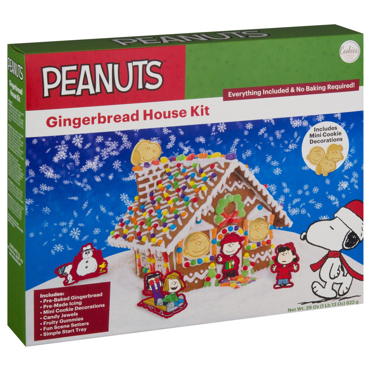 slide 6 of 13, Cookies United Peanuts Gingerbread House Kit, 29 oz