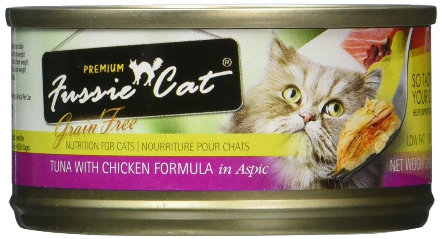 slide 1 of 1, Fussie Cat Prem Tuna W/Chicken, 2.82 oz