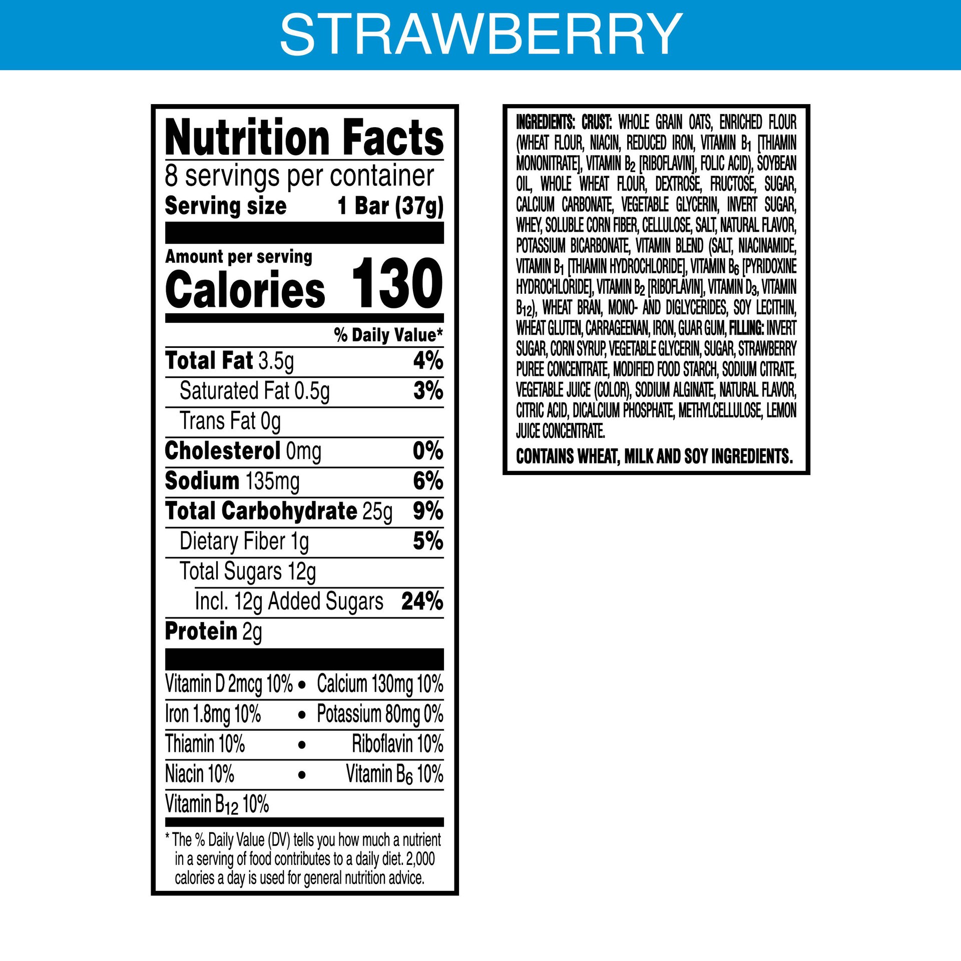 slide 3 of 5, Nutri-Grain Soft Baked Breakfast Bars, Strawberry, 10.4 oz, 8 Count, 10.4 oz
