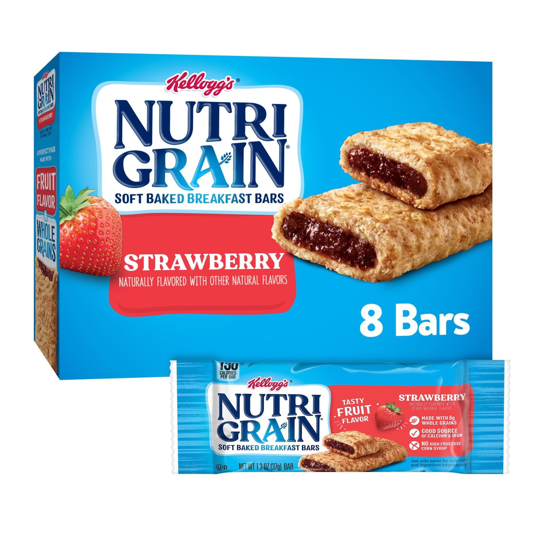 slide 1 of 2, Nutri-Grain Strawberry Soft Baked Breakfast Bars, 10.4 oz