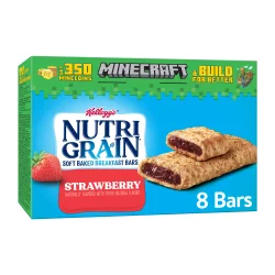 Kellogg's Nutri-Grain Soft Baked Breakfast Bars, Made with Whole Grains, Kids Snacks, Strawberry