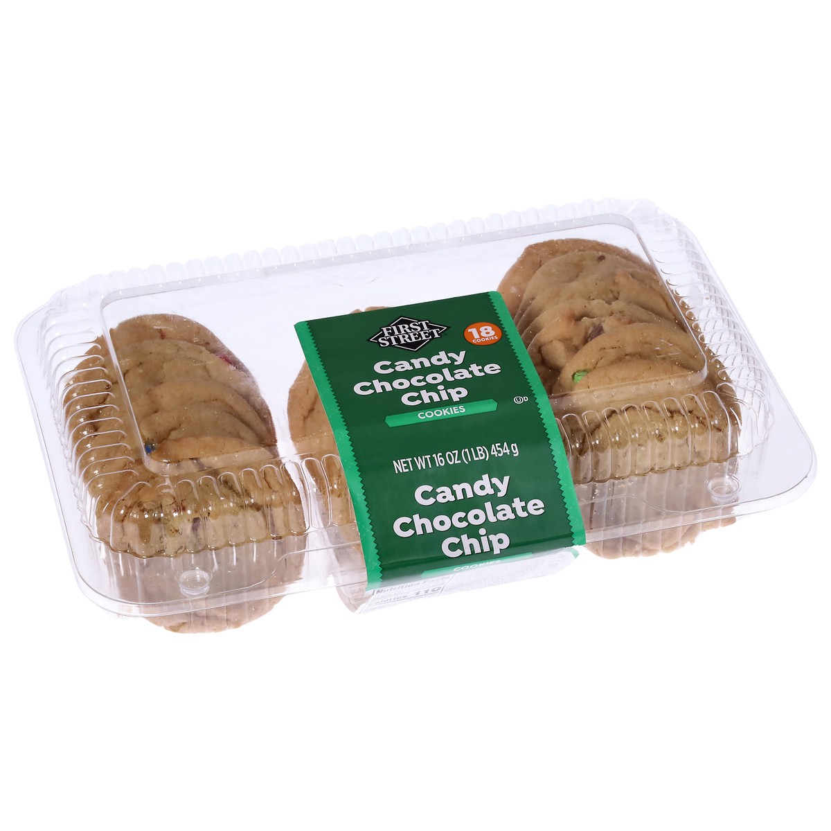 slide 3 of 4, First Street Fs Candy Chocolate Chip Cookies, 16 oz