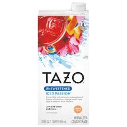 TAZO Unsweetened Iced Passion, Herbal Tea Concentrate, 32 oz