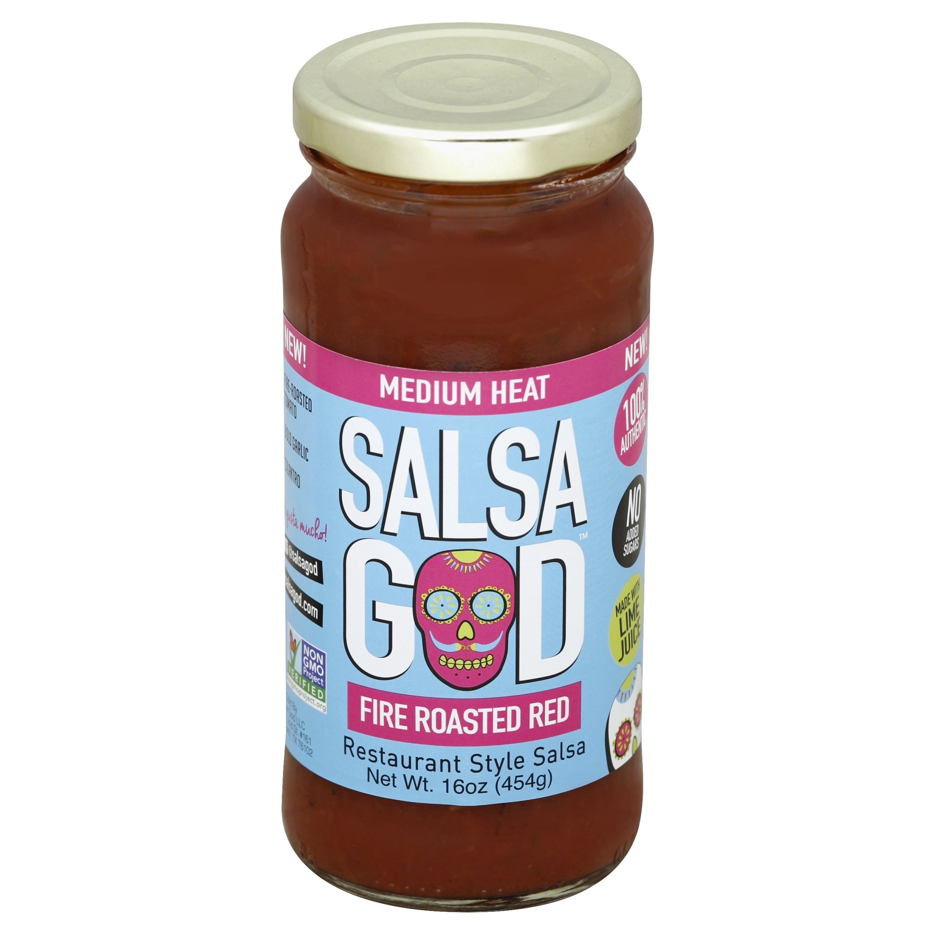 slide 1 of 1, Salsa God Restaurant Style Salsa Fire Roasted Hot & Spicy Jar - 16 Oz, 16 oz