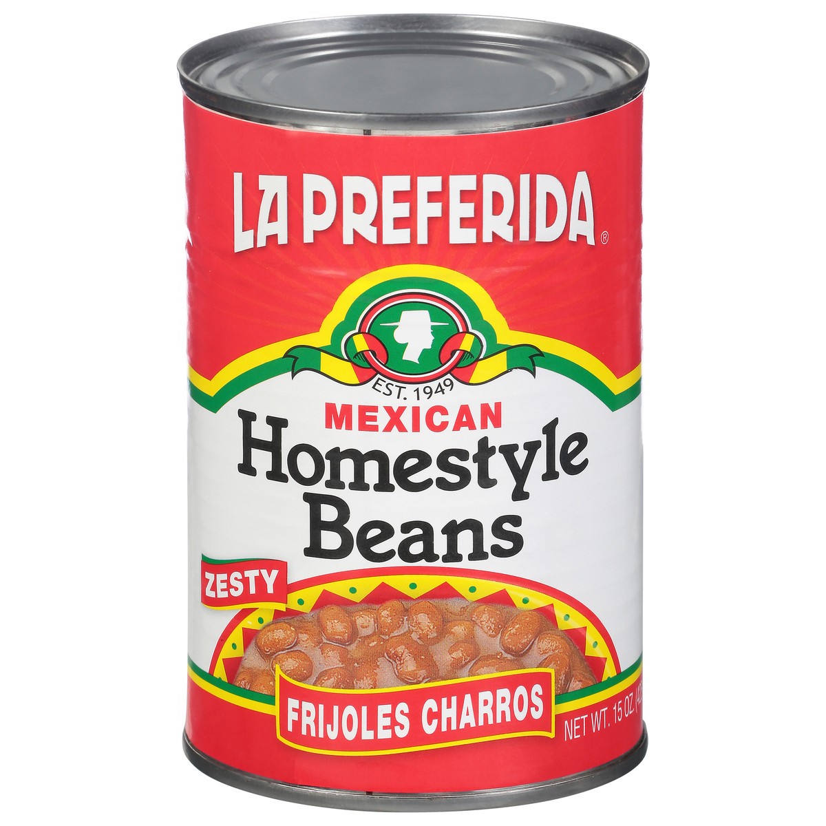 slide 1 of 9, La Preferida Bean Frijole Charros Home Style, 15 oz