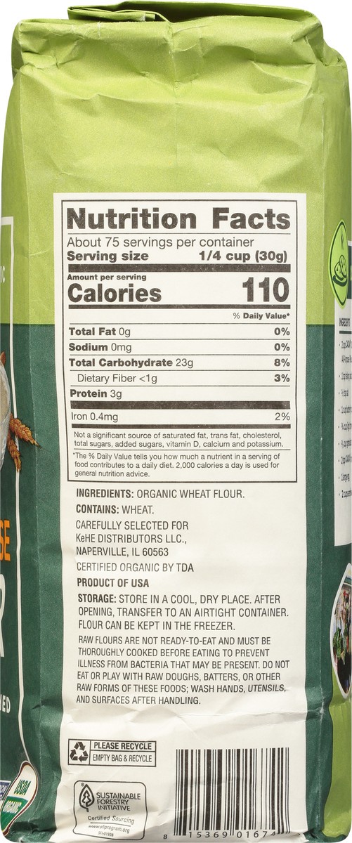 slide 13 of 14, Cadia Unbleached Organic All-Purpose Flour 5 lb, 5 lb