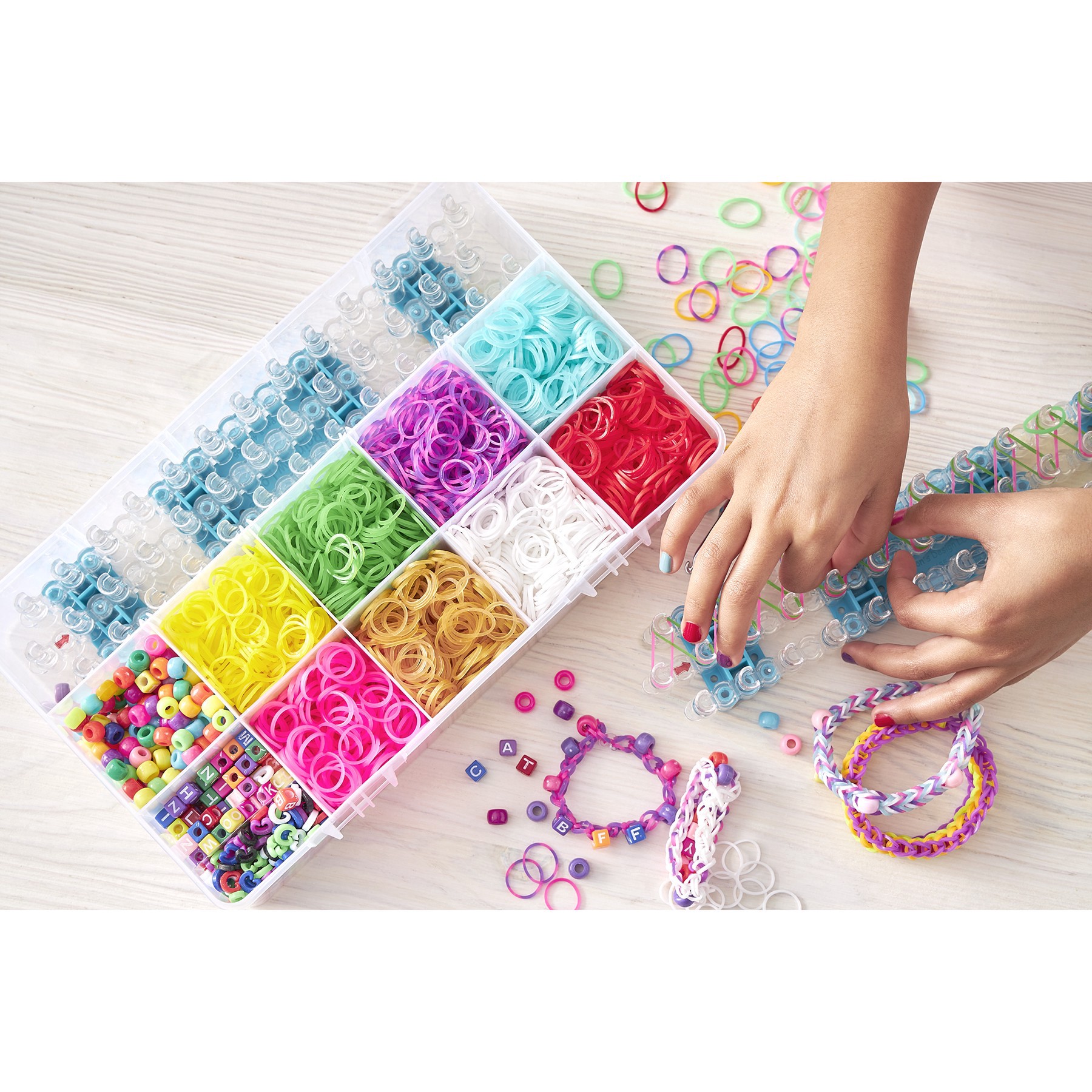 slide 5 of 5, Rainbow Loom Bonus Combo Set, 3,200 bands and 500 bonus beads and clips