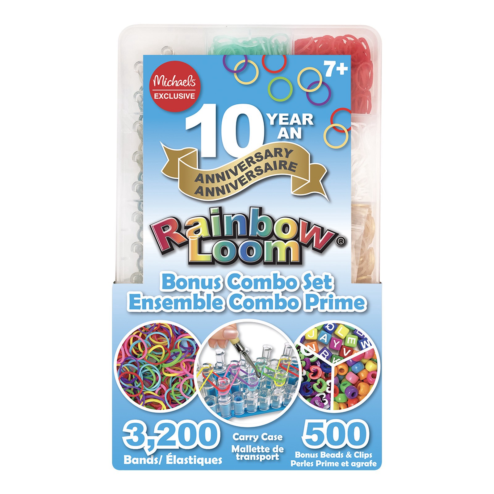 slide 3 of 5, Rainbow Loom Bonus Combo Set, 3,200 bands and 500 bonus beads and clips