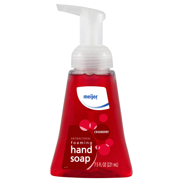 slide 1 of 1, Meijer Antibacterial Foaming Hand Soap, Cranberry, 7.5 oz