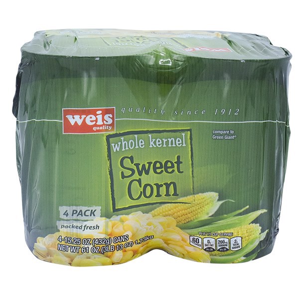 slide 1 of 1, Weis Quality 4 Pack Whole Kernel Corn, 61 oz