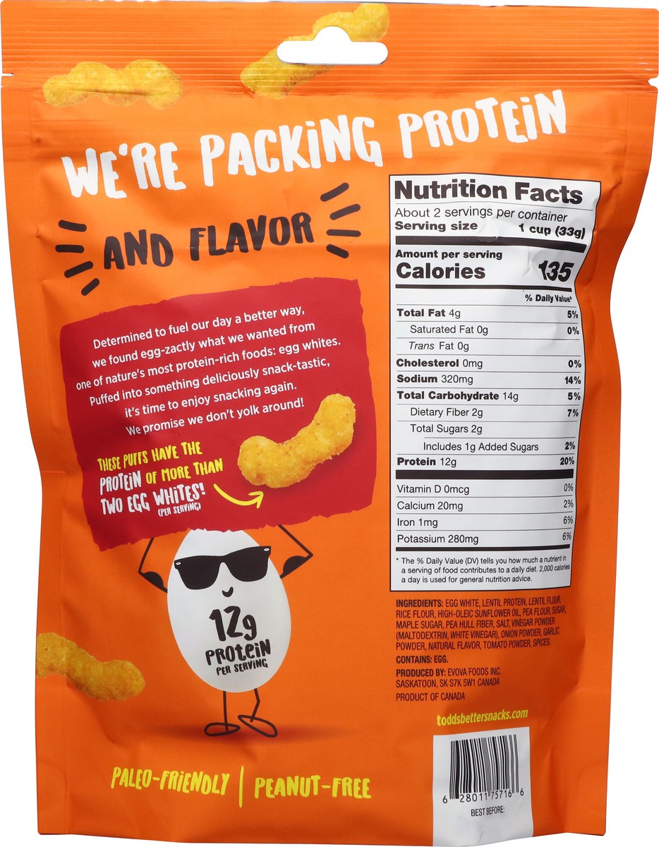 slide 3 of 13, Todd's Better Snacks Egg-Cellent BBQ Flavor Protein Puffs 2.5 oz, 2.5 oz
