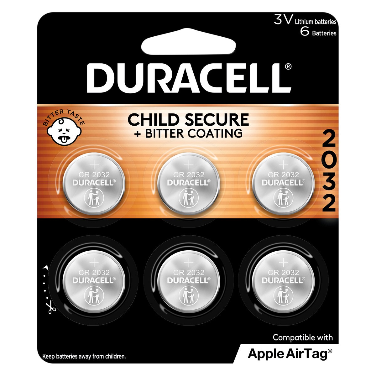 slide 1 of 21, Duracell 2032 3V Lithium Coin Battery, 6/Pack, 6 ct