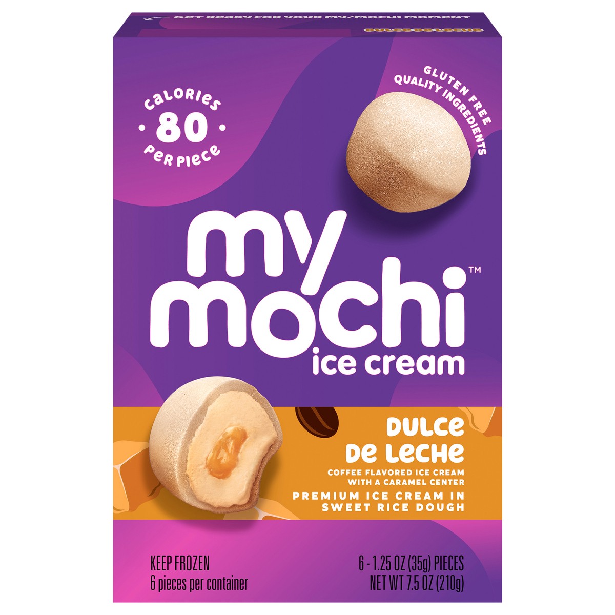 slide 1 of 14, My/Mochi Ice Cream Dulce de Leche, 1 ct