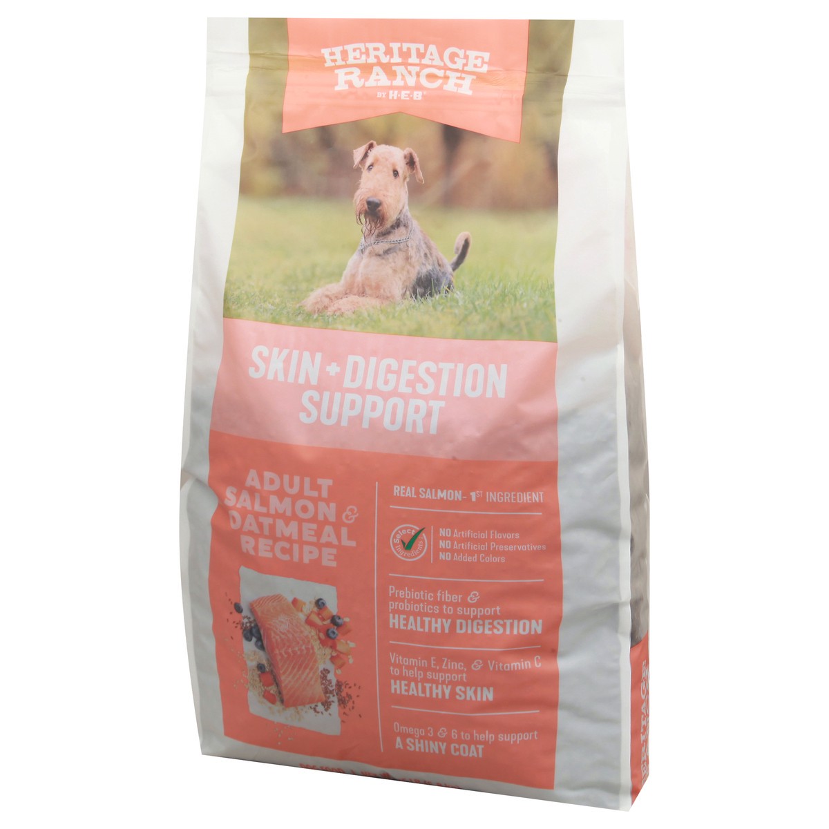 slide 13 of 13, Heritage Ranch by H-E-B Skin Digestion Support Salmon & Oatmeal Dry Dog Food, 15 lb