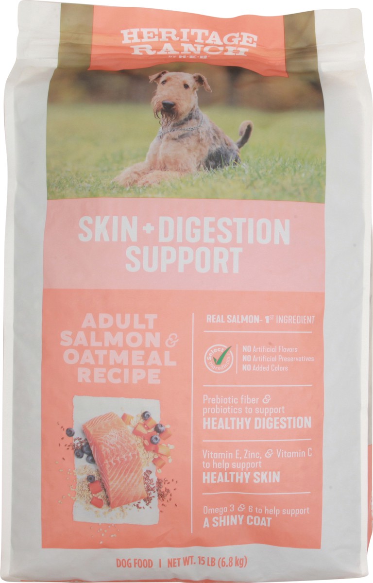 slide 2 of 13, Heritage Ranch by H-E-B Skin Digestion Support Salmon & Oatmeal Dry Dog Food, 15 lb