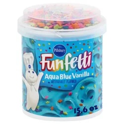 Pillsbury Funfetti Aqua Blue Vanilla Frosting, 15.6 Oz Tub