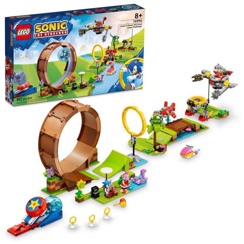 slide 1 of 6, LEGO Sonic the Hedgehog Sonic's Green Hill Zone Loop Challenge Playset 76994, 802 ct