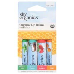 Sky Organics Assorted Lip Balms with Beeswax - 4 - 0.15 oz