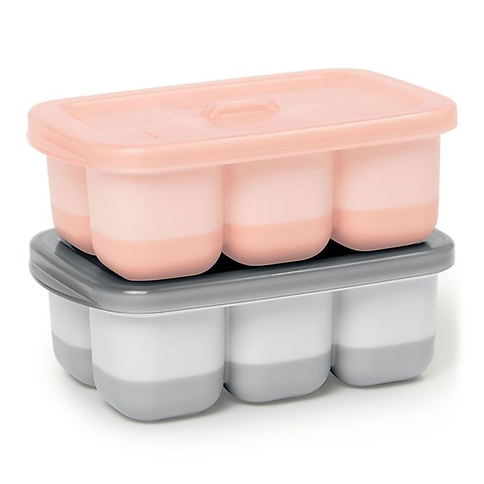 slide 1 of 10, Skip Hop SKIP*HOP Easy-Fill Freezer Trays - Grey/Coral, 2 ct