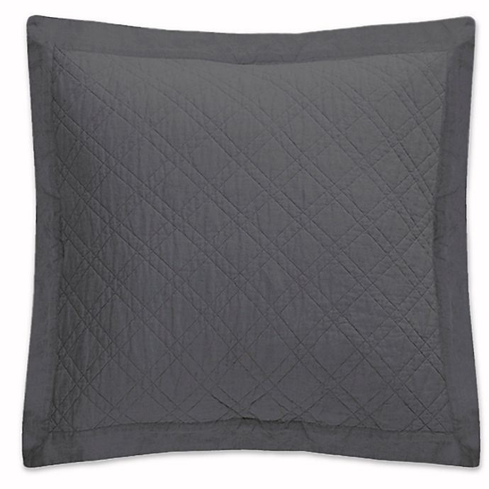 slide 1 of 3, Levtex Home Sasha European Pillow Sham - Charcoal, 1 ct