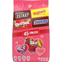 Mars M&M''s, Snickers, Skittles & Starburst Valentine''s Day Candy Variety Pack - 45Ct Bulk Bag