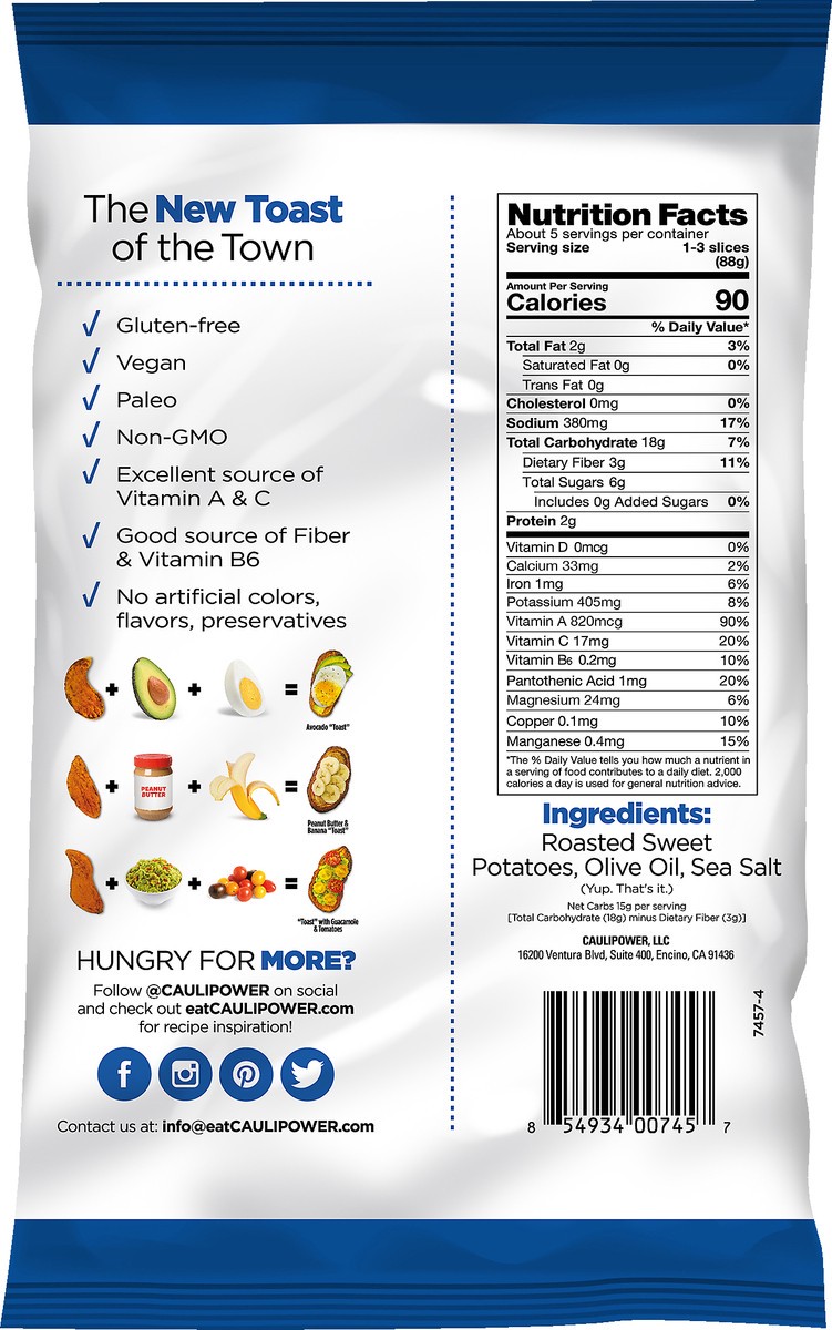 slide 4 of 7, Caulipower Roasted Sea Salt & Olive Oil Sweet Potato Slices 16 oz, 16 oz