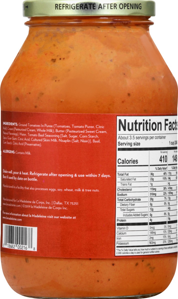 slide 2 of 9, La Madeleine Gluten Free Tomato Basil Soupe 31.5 oz, 31 oz