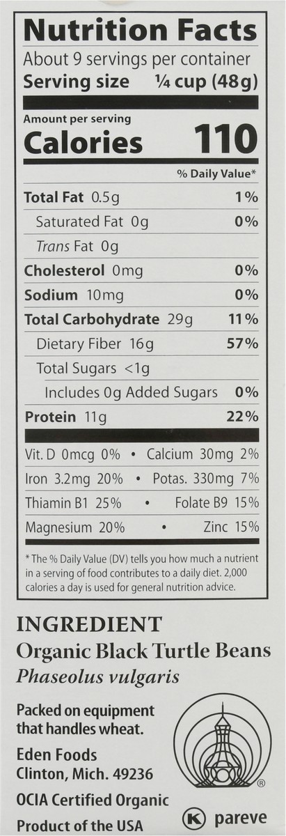 slide 7 of 14, Eden Foods Organic Black Beans 16 oz, 16 oz