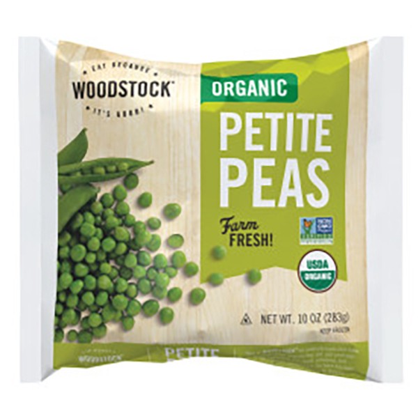 slide 1 of 2, Woodstock Farms Woodstock Green Peas, Organic, Petite, 10 oz