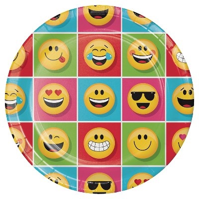 slide 1 of 6, Party Creations Show Your Emojions Plates, 8 ct