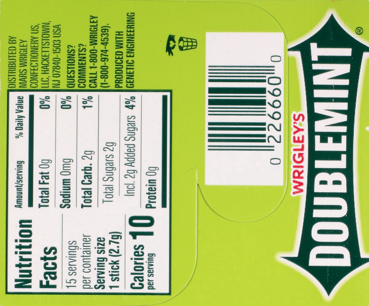 slide 8 of 11, Doublemint Wrigley's Doublemint Chewing GumSingle Pack, 