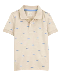 Carter's Toddler Shark Polo Shirt - Khaki Khaki 4T